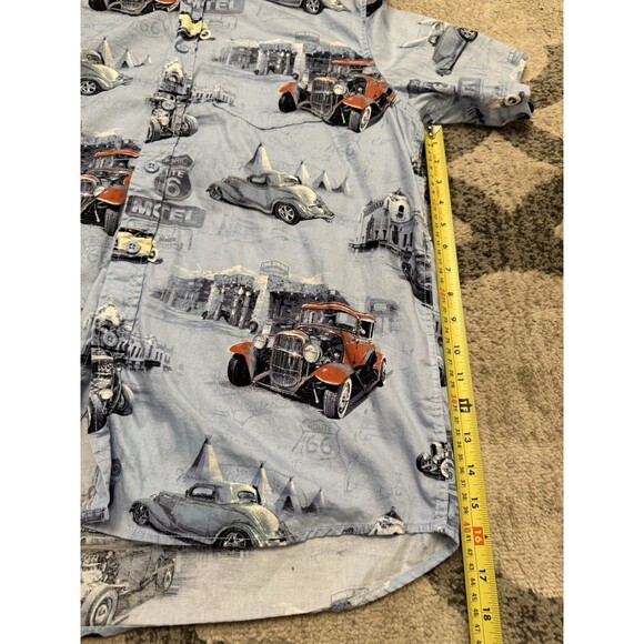 North River Outfitters Men's Button Front Shirt All‎ Over Vintage Car Medium - Picture 5 of 9
